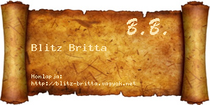 Blitz Britta névjegykártya